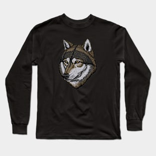 Wolf Face Portrait Long Sleeve T-Shirt